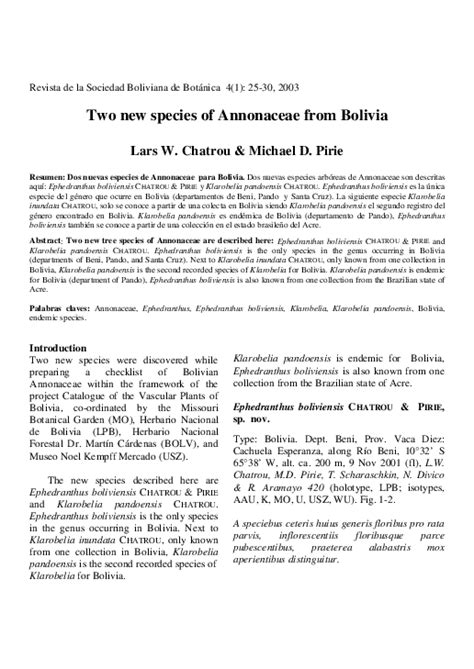 (PDF) Two new species of Annonaceae from Bolivia | Lars Chatrou ...