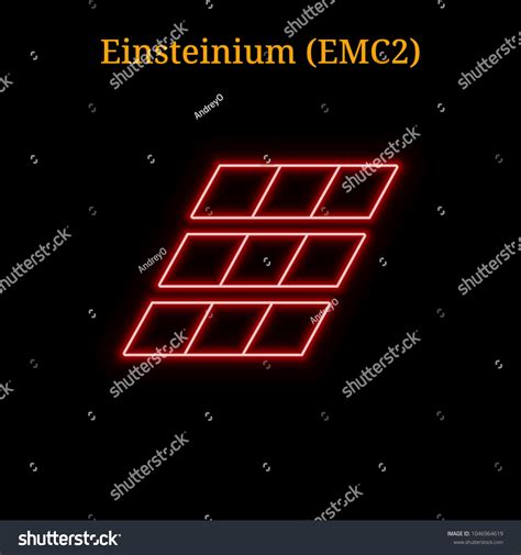 Red Neon Einsteinium Emc2 Cryptocurrency Symbol Stock Vector Royalty