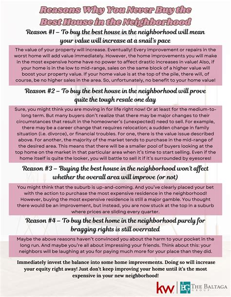 REASONS WHY YOU NEVER BUY THE BEST HOUSE IN THE NEIGHBORHOOD – Baltaga