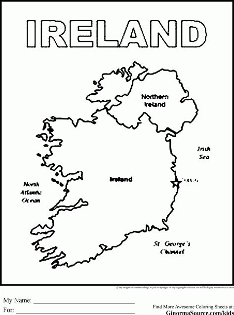 Ireland Map Printable Black And White