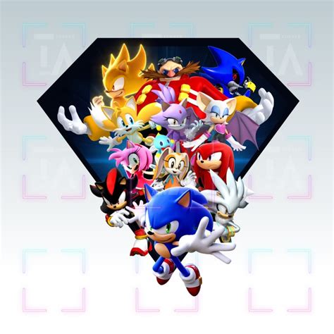 Sonic The Hedgehog Collage Png Sonic Clipart Transparent Etsy