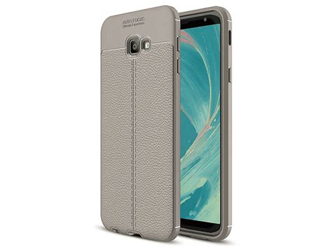 Caseonline Ledermuster Backcover Samsung Galaxy J4 Plus 2018 Grau