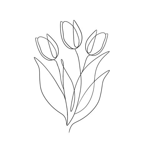 tulip flower  art minimalist contour drawing   artwork artofit