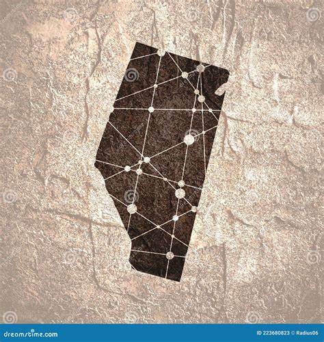 Map of Alberta. Concept of Travel and Geography of Canada. Stock