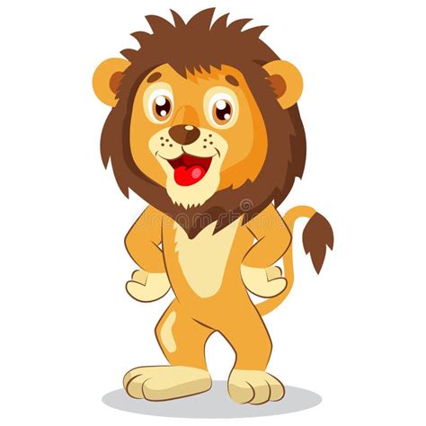 Happy Leo Cartoon Lion Vector Cute Character Kids Funny Illustration