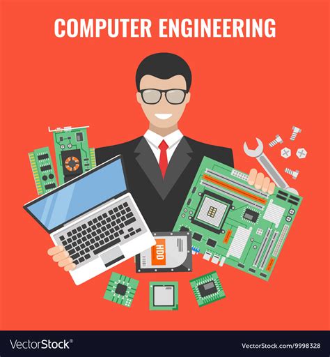 Computer engineering flyer Royalty Free Vector Image