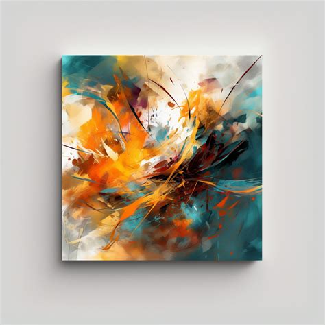 Pintura Abstracta De Canva Impreso Con Composici N Din Mica De Arte