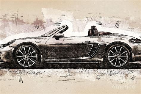 Re1591 Porsche 718 Boxster Sports Car Digital Art By Lisa Sandra Fine