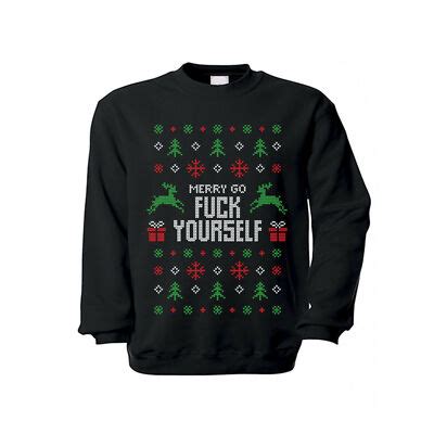Pullover merry go fuck yourself Weihnachten Hässlich Sweater Sweatshirt 35795 eBay