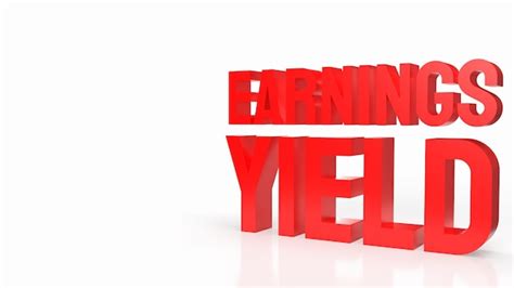 premium photo red earnings yield text  white background