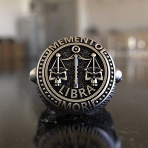 Libra Signet Ring Memento Mori Men Ring Zodiac Ring 925 Sterling