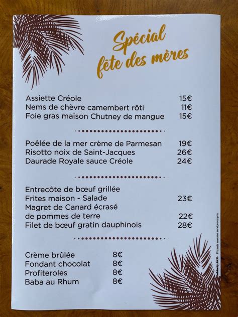 Menu At Le Ti Punch Restaurant Locquirec