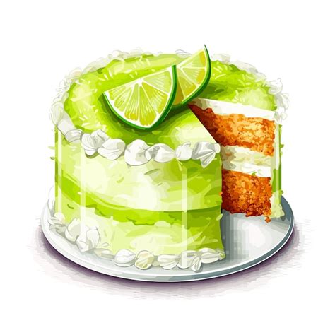 Premium Vector Coconut Lime Mousse Cake Cartoon Vector Illustration