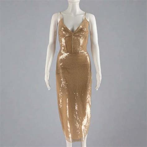 David Koma Dresses David Koma Beige Nude Mesh Spaghetti Straps