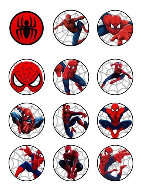 Spiderman Cupcake Toppers Printable