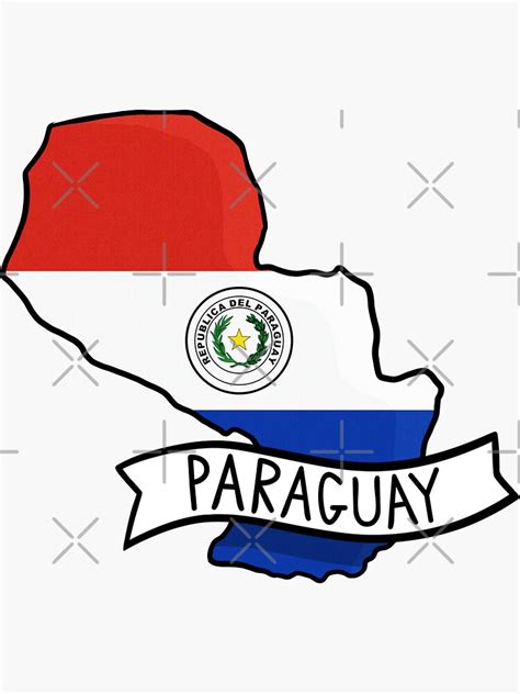 Pegatina For Sale Con La Obra Pegatina Mapa De La Bandera De Paraguay