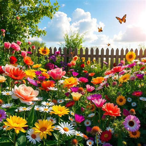 Vibrant Flower Garden: A Picturesque Scene of Nature
