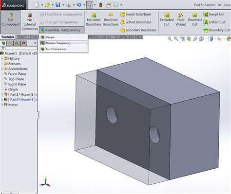 Solidworks Editing Parts In Context And Transparency Computer Aided