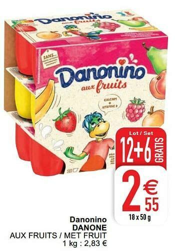 Danonino Danone Aux Fruits Met Fruit Promotie Bij Cora