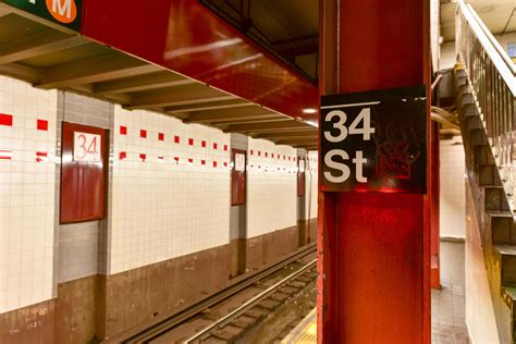New York City - February 16, 2016 - MTA 34th Street Subway Station