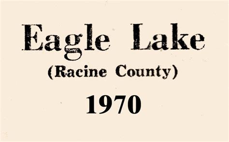 1970 Map Of Eagle Lake Racine County Wisconsin Etsy