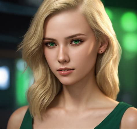 Lexica A Photo Realistic Early Year Old Blonde Haired Green Eyed Female Make Her More Life