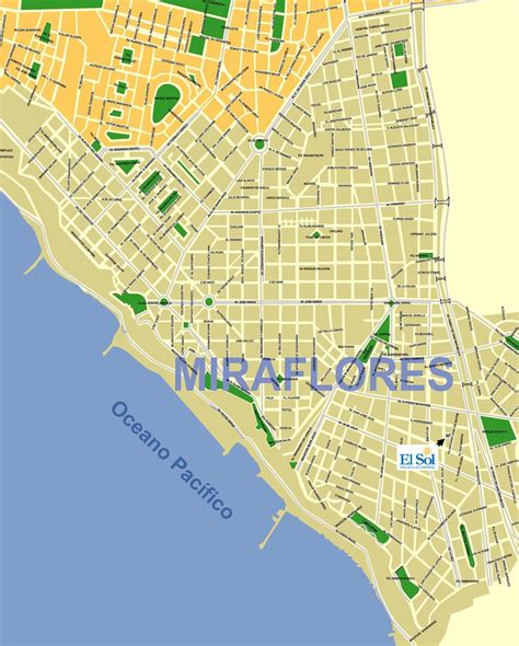 Miraflores Mapa Miraflores Lima Mapa Per