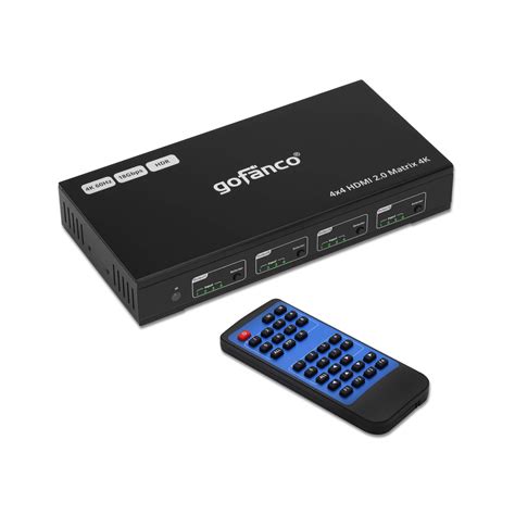 Gofanco 4x4 Hdmi Matrix Switch 4k 4k 60hz Yvu 444 18gbps Hdr