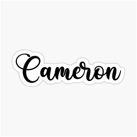 Cameron Name Handwritten Calligraphy Sticker For Sale By