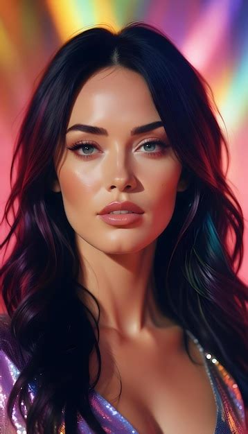 Portrait Of Hot Actress Megan Fox Premium AI Generated Image