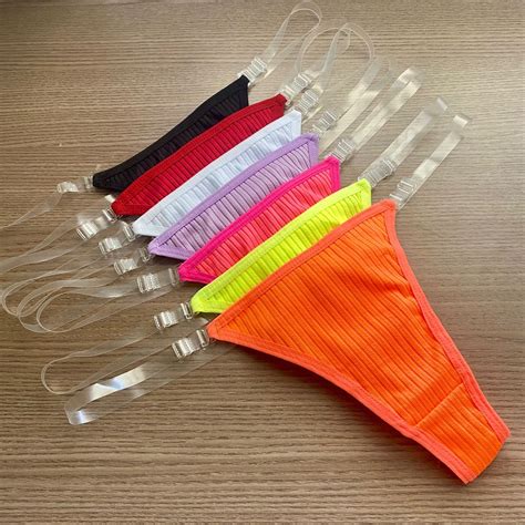 Kit Lingerie Alça Silicone Removível Tecido Canelado Calcinha