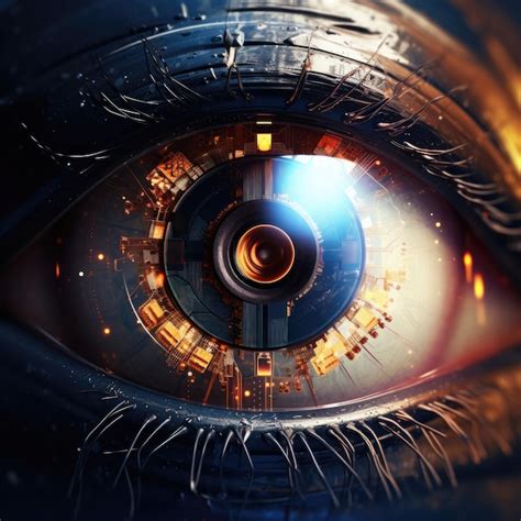 Premium AI Image | Sensor implanted chip into human eyeArtificial ...