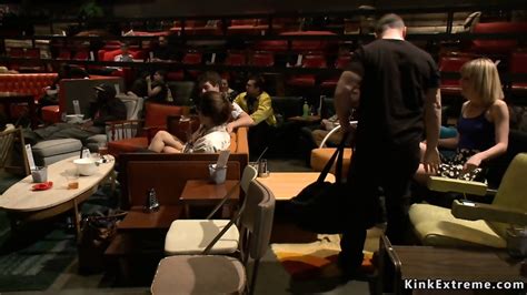 Blonde Dom Tormented In Public Theater