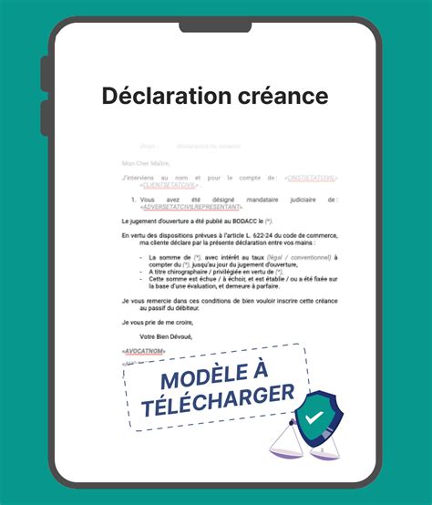 Déclaration Créance Modèle à Télécharger Mis à Jour Pour 2023