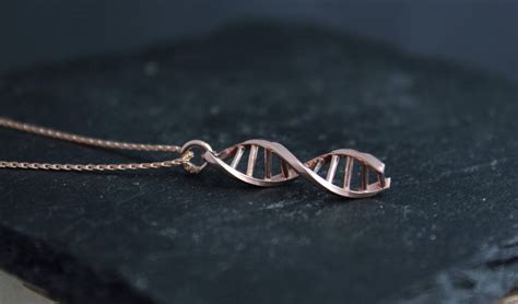 14k Rose Gold DNA Pendant DNA Jewelry Double Helix Etsy