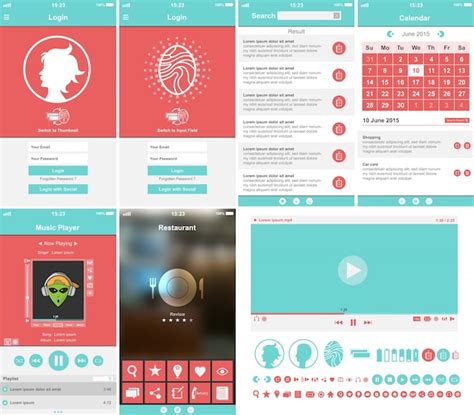 vector mobile app template collection