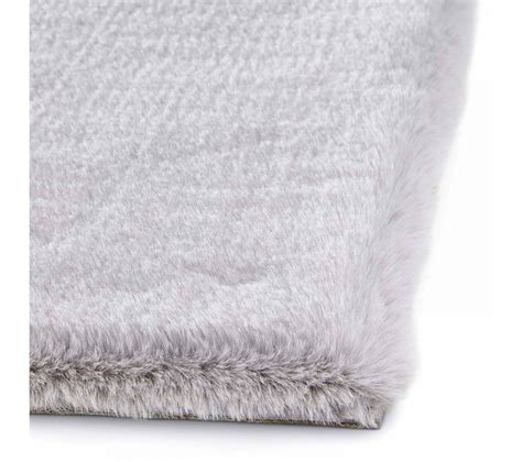 Tapis Rectangulaire Fausse Fourrure Gris Clair X Cm Tapis