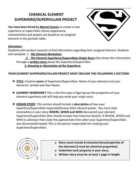 Element superhero-villain project 2019 - CHEMICAL ELEMENT SUPERHERO