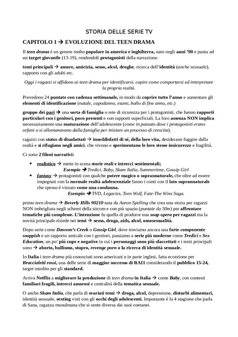 Riassunto del libro "Storia delle serie tv" | Sintesi del corso di