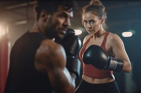 Joven Dama Latina Kickboxing Ejercicio Saco De Boxeo Duro Boxeador Practicando Boxeo En El