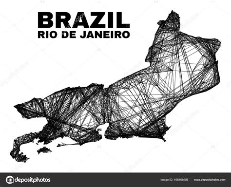 Mapa do Estado do Rio de Janeiro de malha irregular líquida imagem