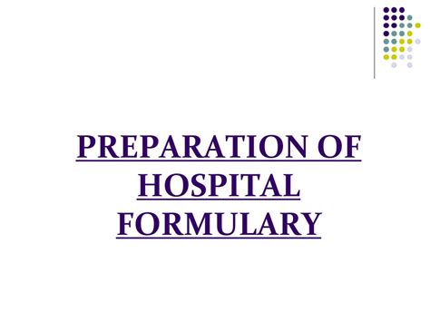 hospital drug formulary powerpoint