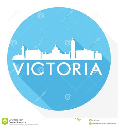 Victoria Canada Amerika Round Icon Vektor Art Flat Shadow Design