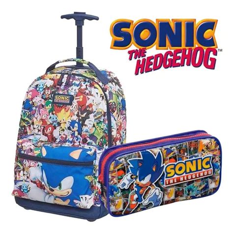 Kit Mochila De Rodinha Sonic Modern Estojo Duplo Sonic Mercadolibre