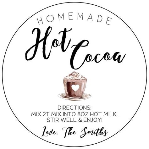 Hot Cocoa Stickers Homemade Hot Chocolate Stickers Gift Etsy