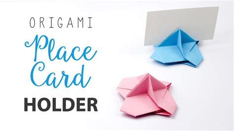 Origami Place Card Holder Tutorial Card Stand Diy Paper Kawaii
