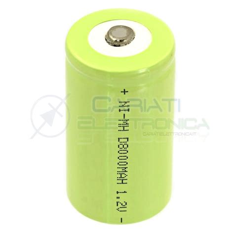 BATTERIA RICARICABILE D TORCIONE NI MH D 1 2V 8000mAh 34x62mm PROFE