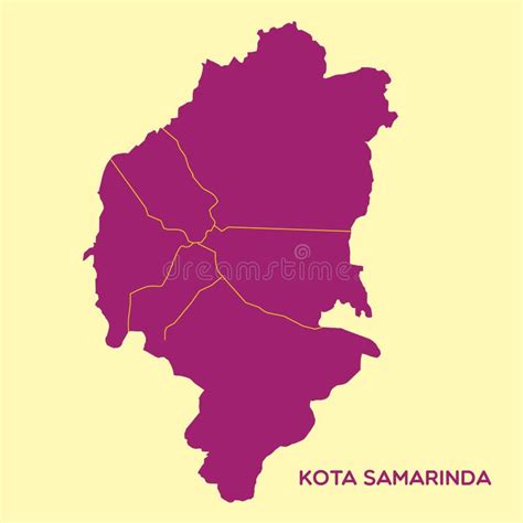 Map of Kota Samarinda. Vector Illustration Decorative Design Stock Vector - Illustration of ...