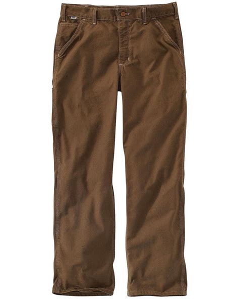 Carhartt Mens Fr Brown Washed Duck Dungaree Work Pants Big Boot Barn