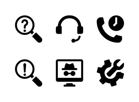 simple set    support related vector solid icons